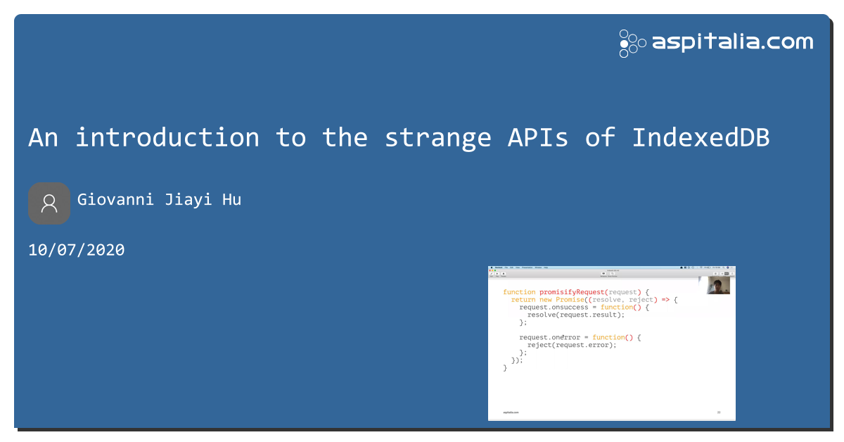 An introduction to the strange APIs of IndexedDB https://aspit.co/b2h #PWA