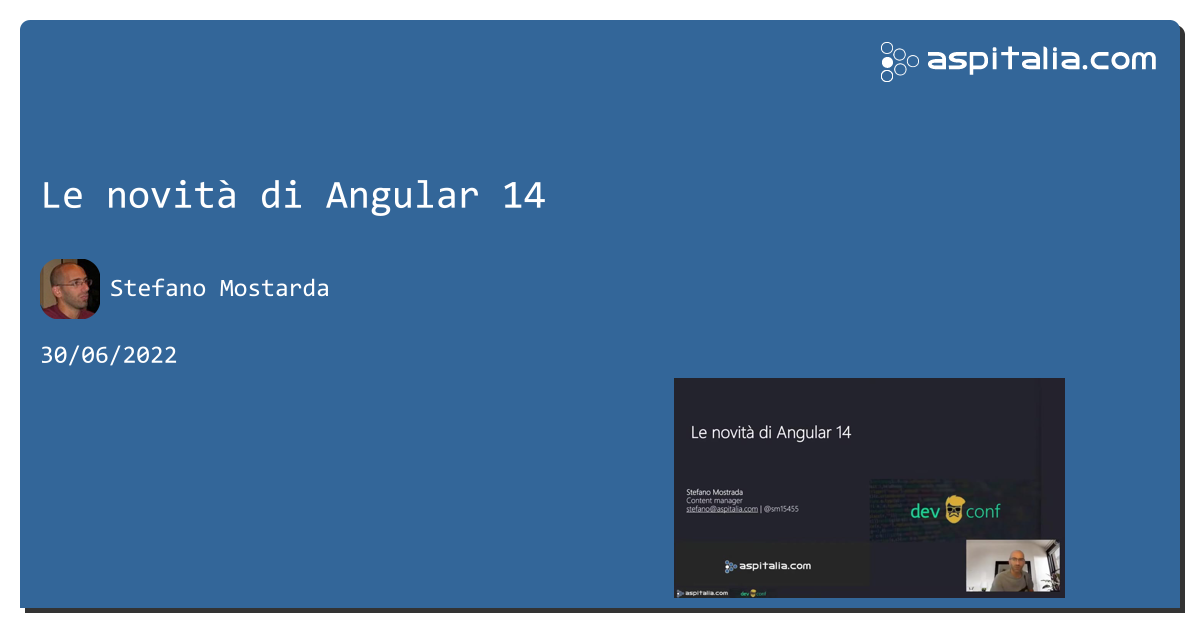 Le novità di #angular 14 https://aspit.co/cck di @sm15455 #typescript