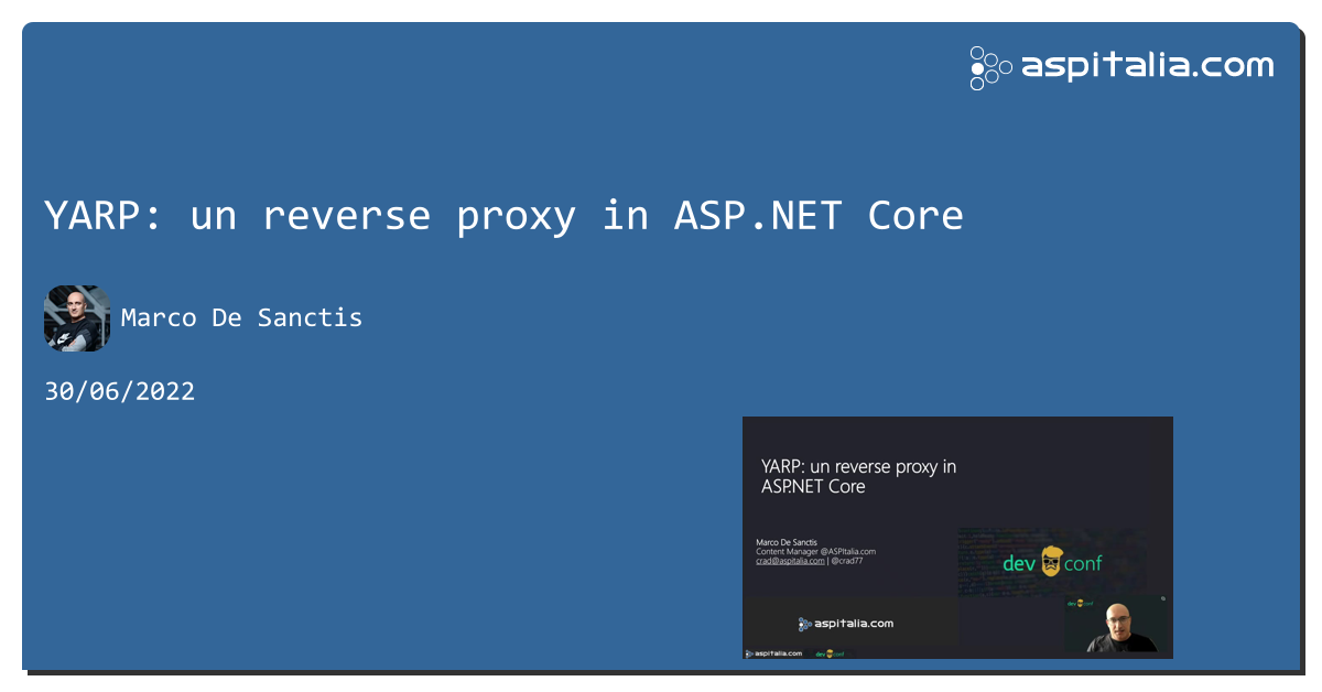 YARP: un reverse proxy in #aspnetcore https://aspit.co/ccs di @crad77
