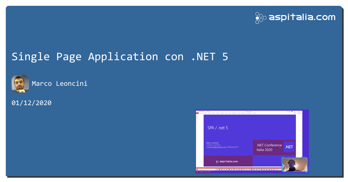 Single Page Application con #net5 https://aspit.co/b34 di @leoncini117