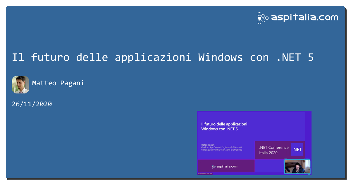 Il futuro delle applicazioni #windows con #net5 https://aspit.co/b3y di @qmatteoq #wpf