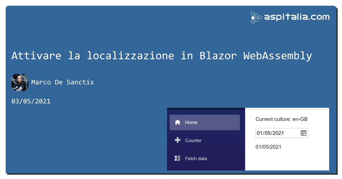 Attivare la localizzazione in #blazor #webassembly https://aspit.co/b6y di @crad77 #localizzazione #netcore3