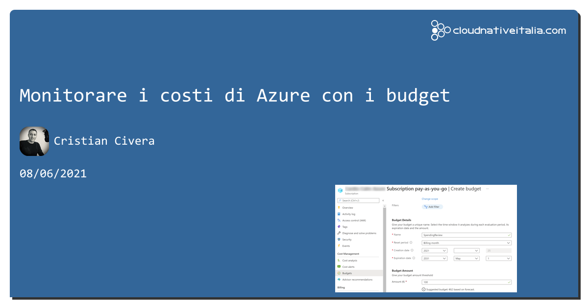 Monitorare i costi di #azure con i budget https://aspit.co/b7o